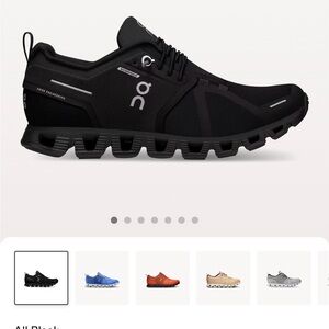 Black waterproof on cloud tennis shoes